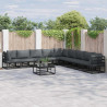 Zestaw Sof na Ogród z poduszką 9 pcs Czarny Aluminium