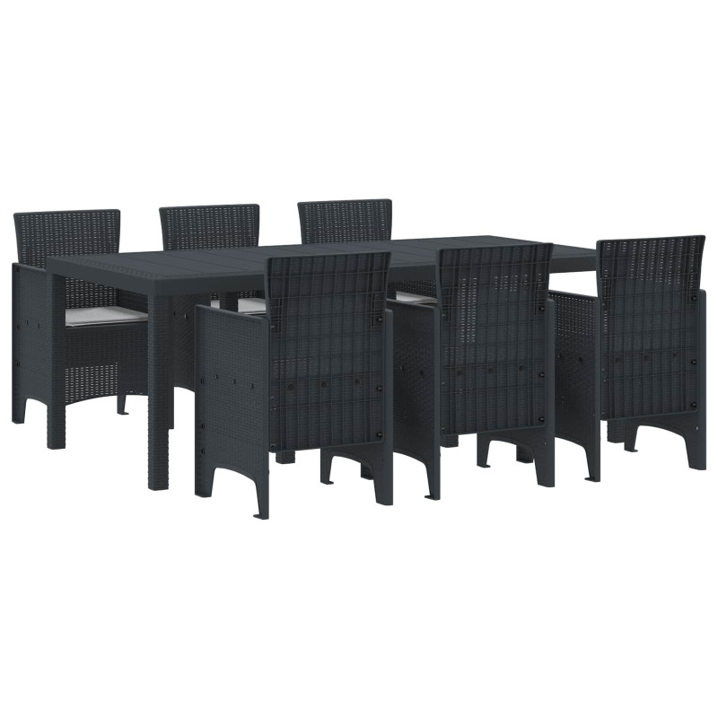 Zestaw do jadalni w ogrodzie 7 pcs Antracyt polipropylen