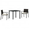 Zestaw do jadalni w ogrodzie 3 pcs Czarny