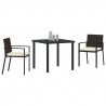 Zestaw do jadalni w ogrodzie 3 pcs Czarny