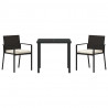 Zestaw do jadalni w ogrodzie 3 pcs Czarny
