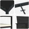 Zestaw do jadalni w ogrodzie 3 pcs Czarny