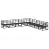 Zestaw Sof na Ogród z poduszką 9 pcs Czarny Aluminium
