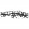 Zestaw Sof na Ogród z poduszką 10 pcs Czarny Aluminium