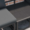 Zestaw Sof na Ogród z poduszką 10 pcs Czarny Aluminium
