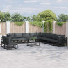 Zestaw Sof na Ogród z poduszką 11 pcs Czarny Aluminium