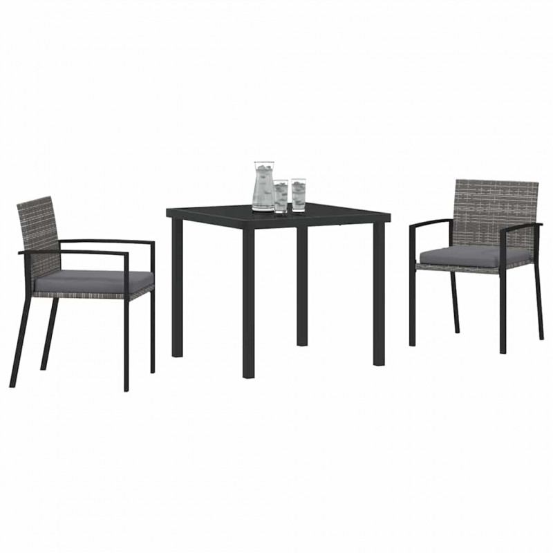 Zestaw do jadalni w ogrodzie 3 pcs Szary
