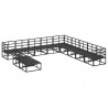 Zestaw Sof na Ogród z poduszką 11 pcs Czarny Aluminium
