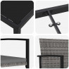 Zestaw do jadalni w ogrodzie 3 pcs Szary