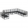Zestaw Sof na Ogród z poduszką 9 pcs Czarny Aluminium