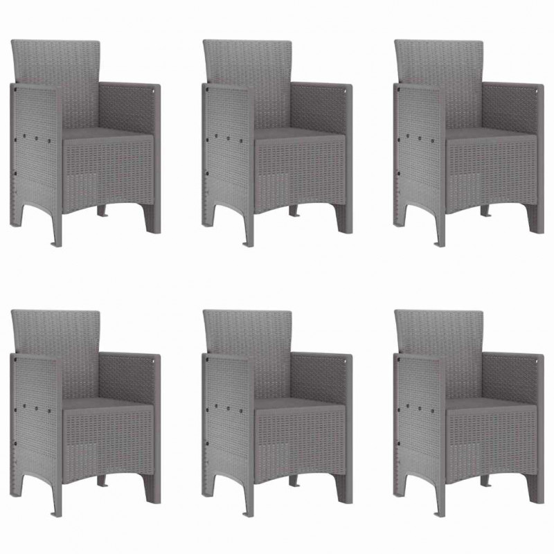 Zestaw do jadalni w ogrodzie 7 pcs Jasnoszary polipropylen