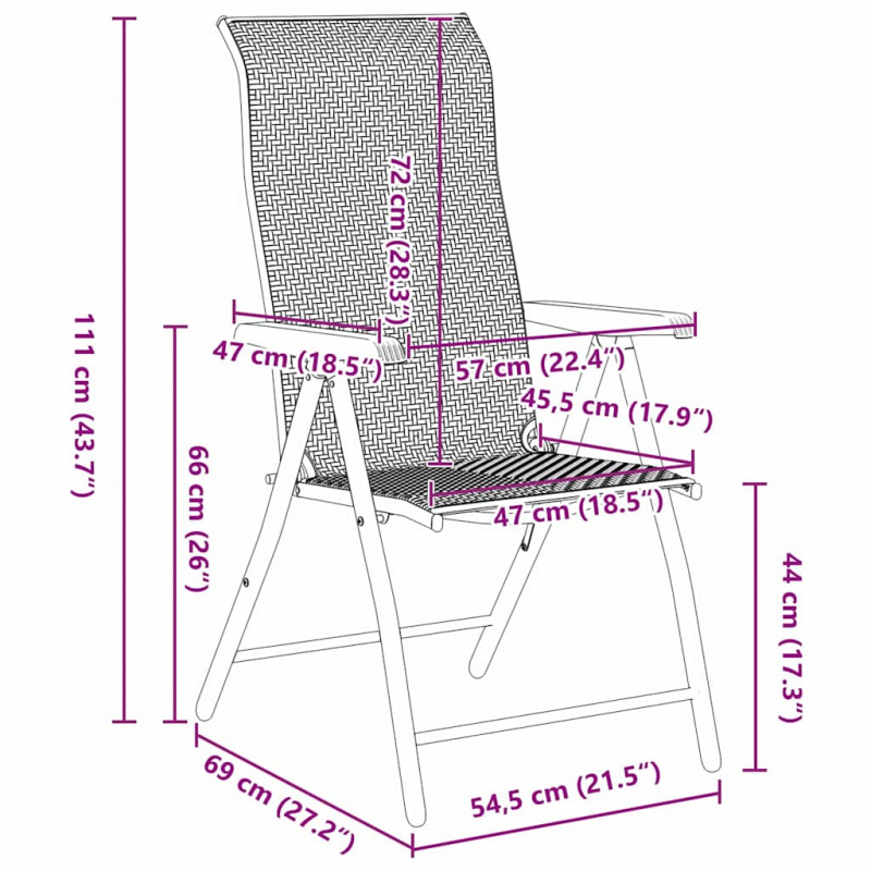Zestaw do jadalni w ogrodzie 3 pcs Brązowy