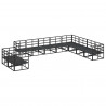 Zestaw Sof na Ogród z poduszką 10 pcs Czarny Aluminium