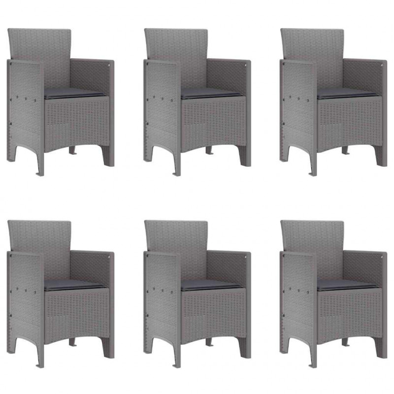 Zestaw do jadalni w ogrodzie 7 pcs Jasnoszary polipropylen