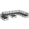 Zestaw Sof na Ogród z poduszką 11 pcs Czarny Aluminium