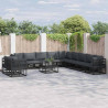 Zestaw Sof na Ogród z poduszką 11 pcs Czarny Aluminium