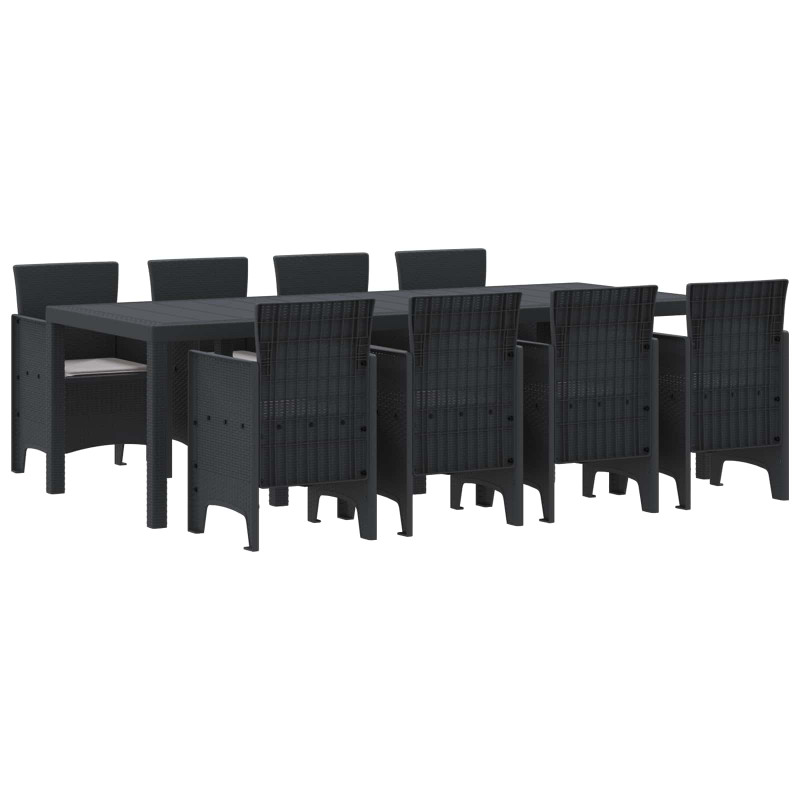 Zestaw do jadalni w ogrodzie 9 pcs Antracyt polipropylen