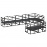 Zestaw Sof na Ogród z poduszką 8 pcs Czarny Aluminium