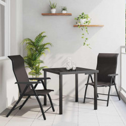 Zestaw do jadalni w ogrodzie 3 pcs Czarna kawa