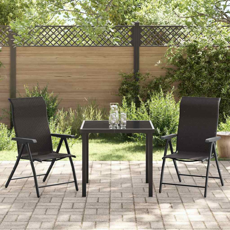 Zestaw do jadalni w ogrodzie 3 pcs Czarna kawa