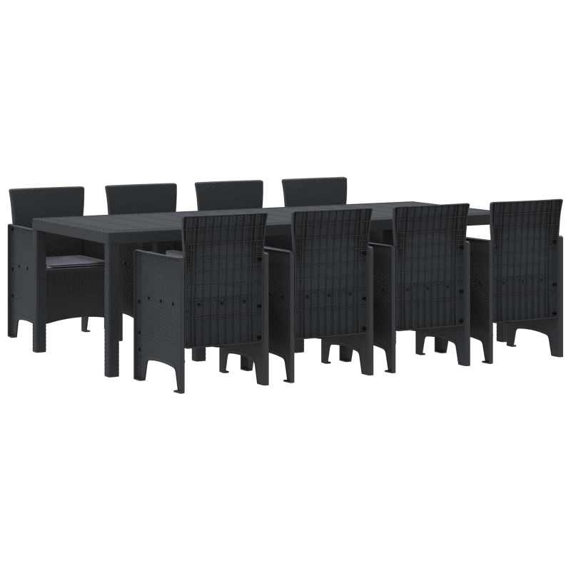 Zestaw do jadalni w ogrodzie 9 pcs Antracyt polipropylen