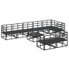 Zestaw Sof na Ogród z poduszką 9 pcs Czarny Aluminium