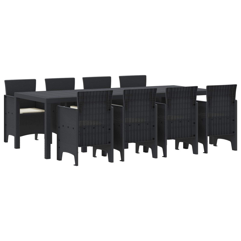 Zestaw do jadalni w ogrodzie 9 pcs Antracyt polipropylen