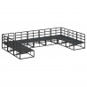 Zestaw Sof na Ogród z poduszką 9 pcs Czarny Aluminium