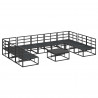 Zestaw Sof na Ogród z poduszką 10 pcs Czarny Aluminium