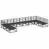 Zestaw Sof na Ogród z poduszką 10 pcs Czarny Aluminium