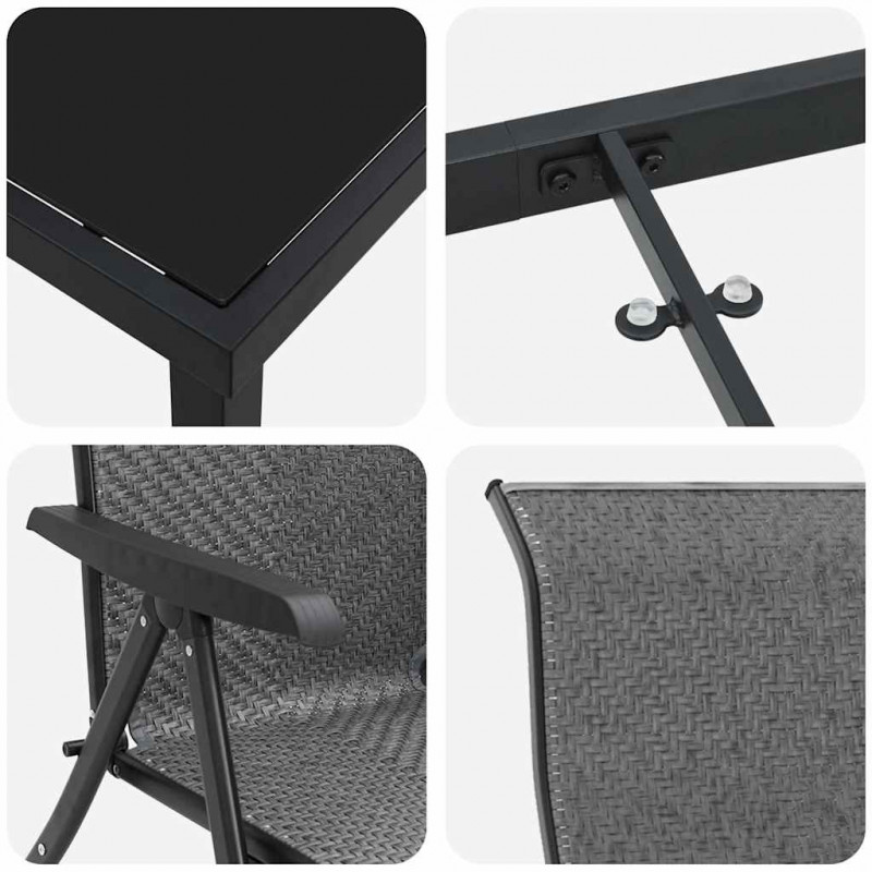 Zestaw do jadalni w ogrodzie 3 pcs Szary