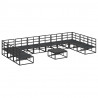Zestaw Sof na Ogród z poduszką 11 pcs Czarny Aluminium