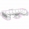 Zestaw Sof na Ogród z poduszką 11 pcs Czarny Aluminium