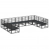 Zestaw Sof na Ogród z poduszką 9 pcs Czarny Aluminium