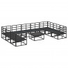 Zestaw Sof na Ogród z poduszką 10 pcs Czarny Aluminium