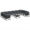Zestaw Sof na Ogród z poduszką 11 pcs Czarny Aluminium