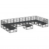 Zestaw Sof na Ogród z poduszką 11 pcs Czarny Aluminium