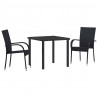 Zestaw do jadalni w ogrodzie 3 pcs Czarny