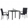 Zestaw do jadalni w ogrodzie 3 pcs Czarny
