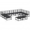 Zestaw Sof na Ogród z poduszką 11 pcs Czarny Aluminium