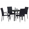 Zestaw do jadalni w ogrodzie 5 pcs Czarny
