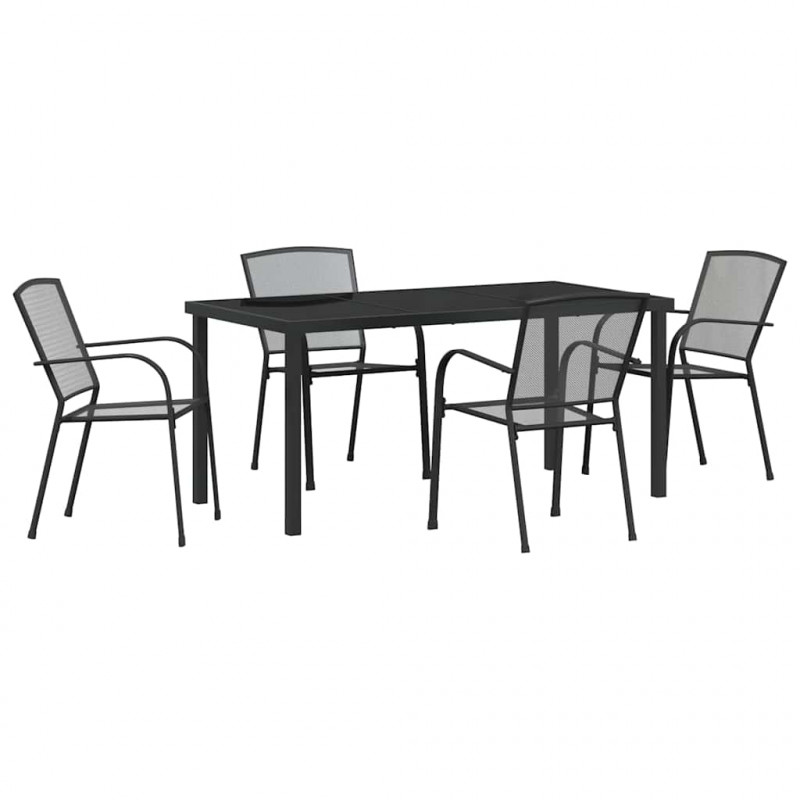 Zestaw do jadalni w ogrodzie 5 pcs Antracyt