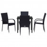 Zestaw do jadalni w ogrodzie 5 pcs Czarny