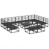 Zestaw Sof na Ogród z poduszką 12 pcs Czarny Aluminium