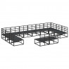 Zestaw Sof na Ogród z poduszką 12 pcs Czarny Aluminium