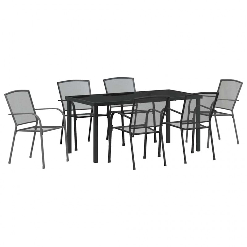 Zestaw do jadalni w ogrodzie 7 pcs Antracyt