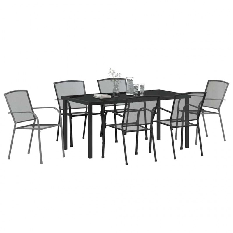 Zestaw do jadalni w ogrodzie 7 pcs Antracyt