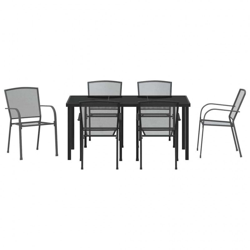 Zestaw do jadalni w ogrodzie 7 pcs Antracyt