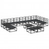 Zestaw Sof na Ogród z poduszką 13 pcs Czarny Aluminium