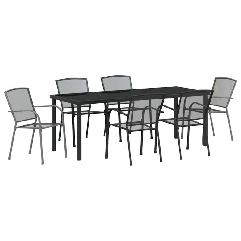 Zestaw do jadalni w ogrodzie 7 pcs Antracyt